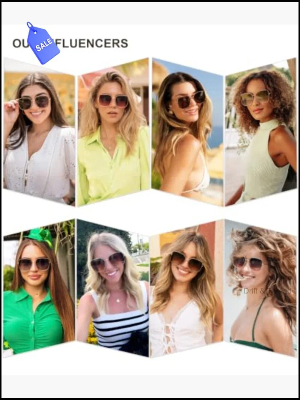 Oversized Square Metal Frame Sunglasses UV400 Protection Retro Big Lens
